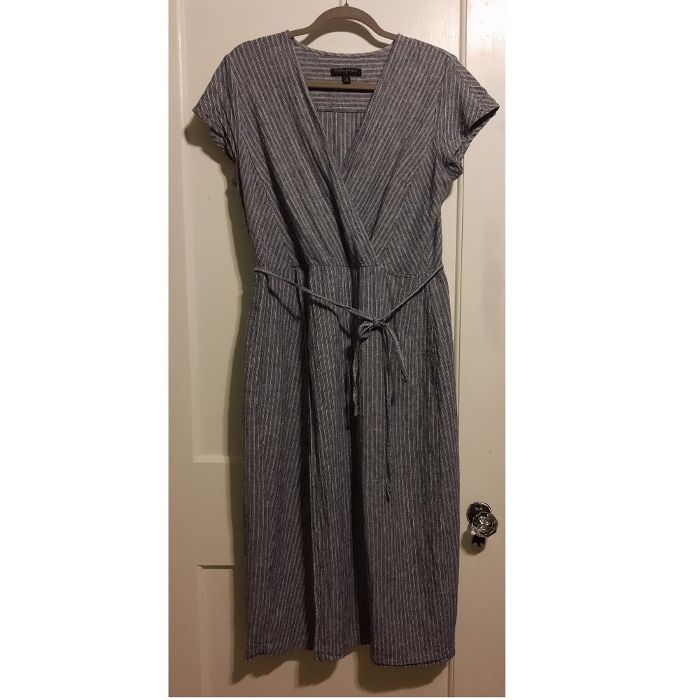 Banana Republic Linen Blend Faux Wrap Dress 12P